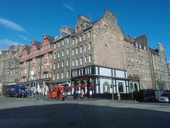 City street against blue sky