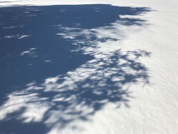 High angle view of snow against sky