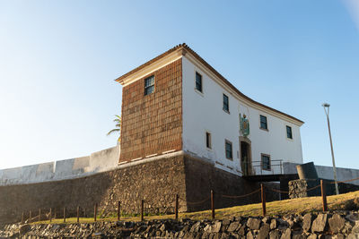 View of the santa maria fort in the port of barra in the city of salvador, bahia.