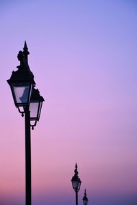 Low angle view of street light