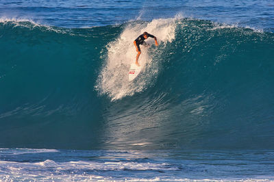 Man surfing in sea