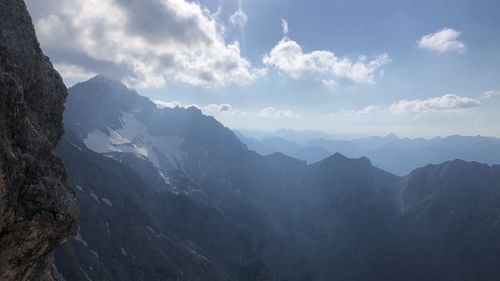 Panoramic view of mountains against sky