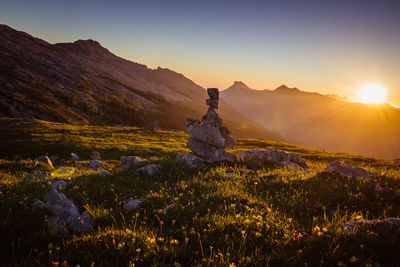 View of statue at sunset