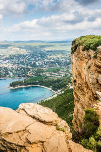 Nice view from lookout point above gulf of cassis provence france