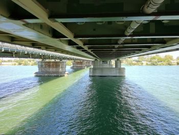 Interior of bridge over sea