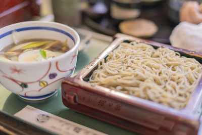 Close-up of food in plate on table