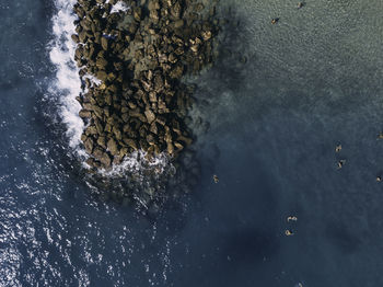 High angle view of sea