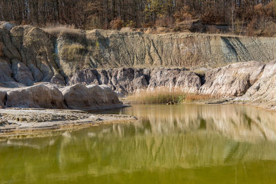 Contaminated mine water pollution in abandoned open pit