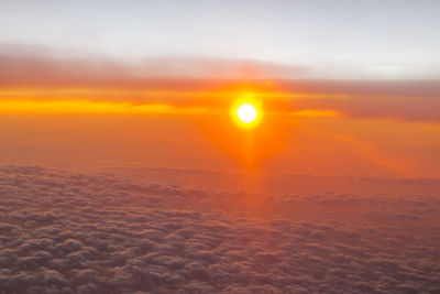 Scenic view of landscape against sky during sunset