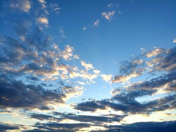 Low angle view of sky at sunset