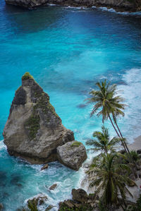 Scenic view of sea and rocks