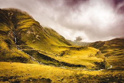 Scenic view of mountains against sky