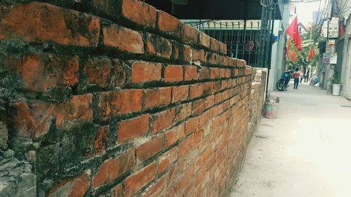 Row of brick wall