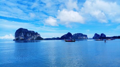 Panoramic view of sea against cloudy sky