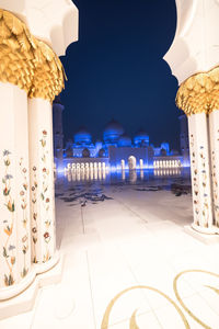 View of illuminated building at night