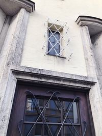 Low angle view of house window