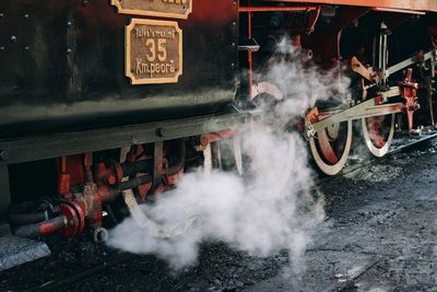 Train emitting smoke