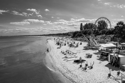 Scenic view of beach against sky