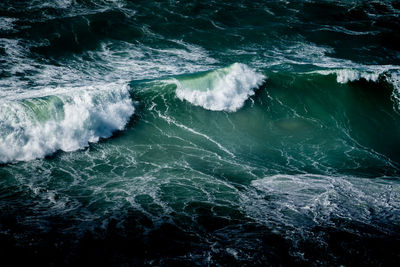 High angle view of sea waves