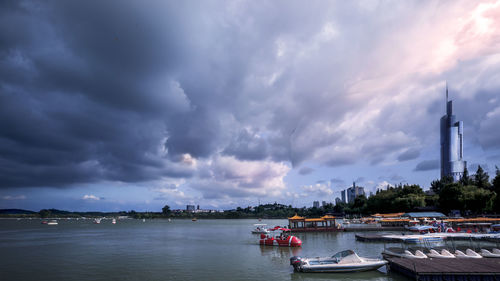 Panoramic view of city against sky
