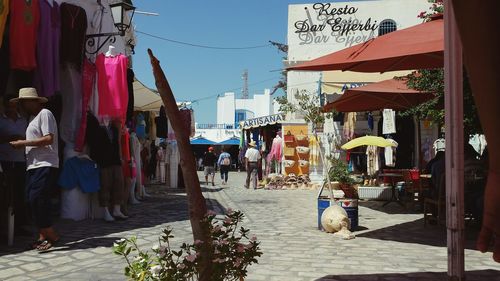 Panoramic view of market in city