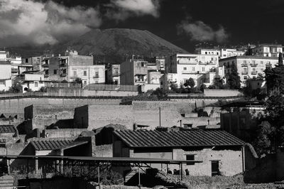 High angle view of townscape against sky