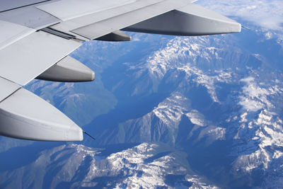 Aerial view of snowcapped mountains