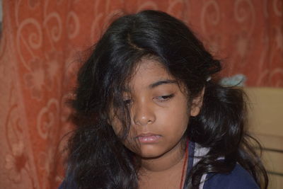 Close-up portrait of a young woman