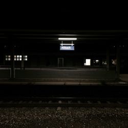 Railroad tracks at night