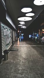 Illuminated street lights at night