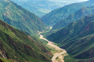 High angle view of mountain road