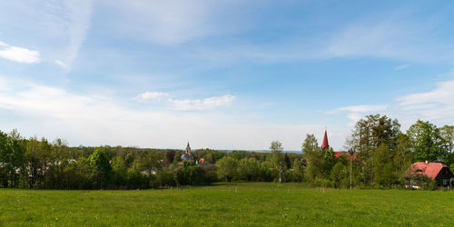 Scenic view of field against sky