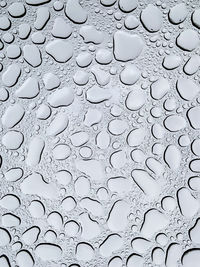 Full frame shot of raindrops on glass