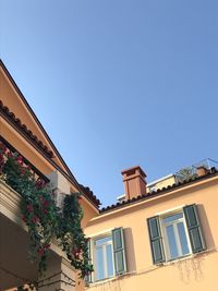 Low angle view of building against clear sky