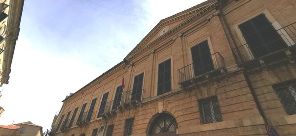 Low angle view of building against sky