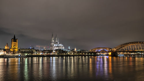 Illuminated city at night