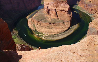 High angle view of horseshoe bend