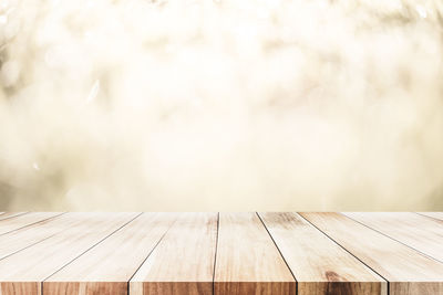 Close-up of wooden table