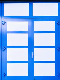 Full frame shot of closed blue door