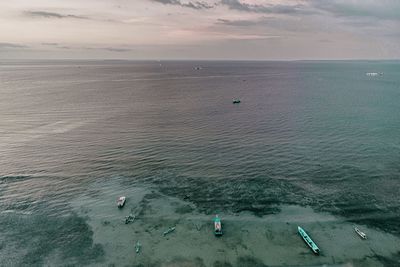 High angle view of sea against sky