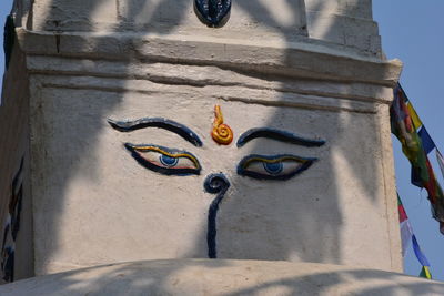 Low angle view of buddha stupa 