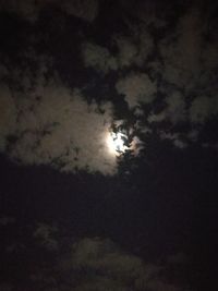 Low angle view of moon in sky