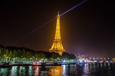 View of illuminated city at night