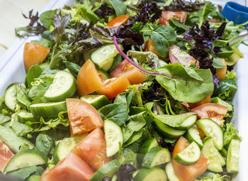 Close-up of salad with raw vegetables