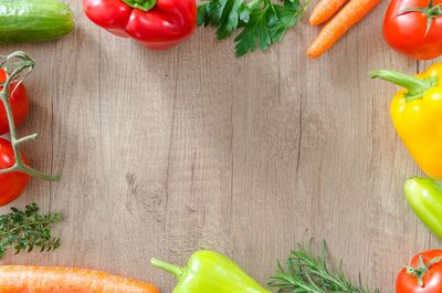 Directly above shot of vegetables on cutting board