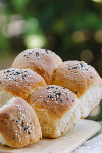 Close-up of bread on table