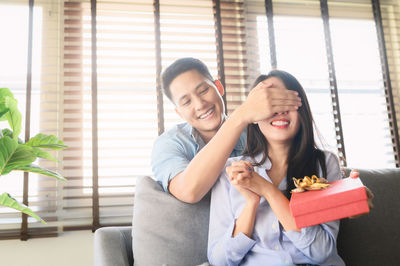 Young couple smiling