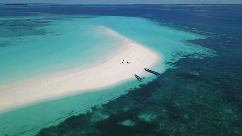 High angle view of beach against sky