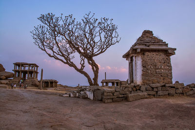 Old ruin building against clear sky