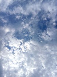 Low angle view of clouds in sky